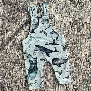 The Rustic Cabin Whale Print Overalls